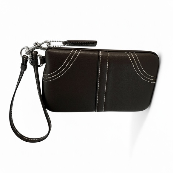 Coach Vintage Soho Chocolate Brown Leather Wristlet with Coach Box and Dust Bag